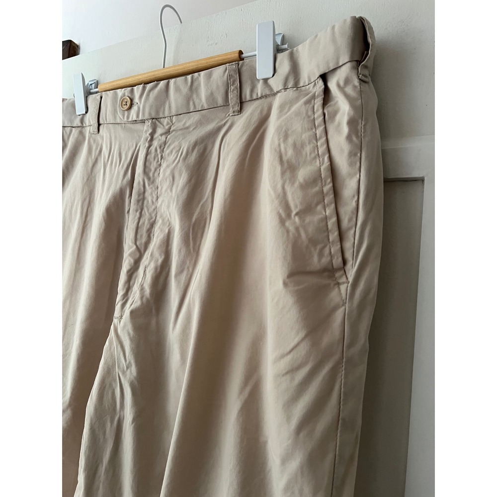 Peter Christian Mens Flat Front Chino Pants Stone Beige Cotton Stretch 36x27x13 - Picture 3 of 7